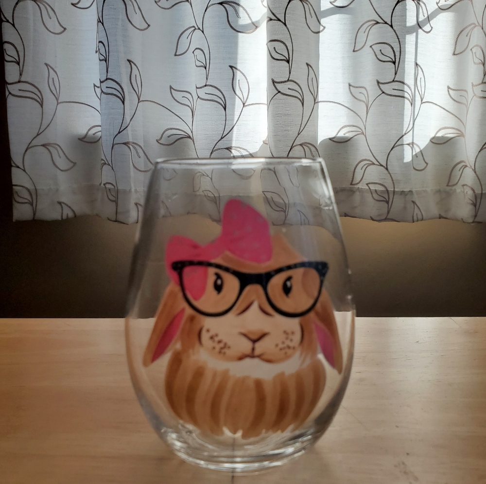 Bunny Rabbit Stemless Wine Glass